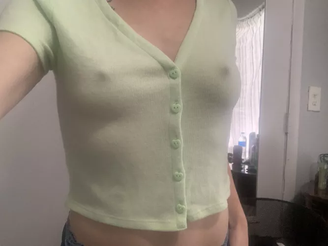 Cutest button up no bra by PantiePrincess300