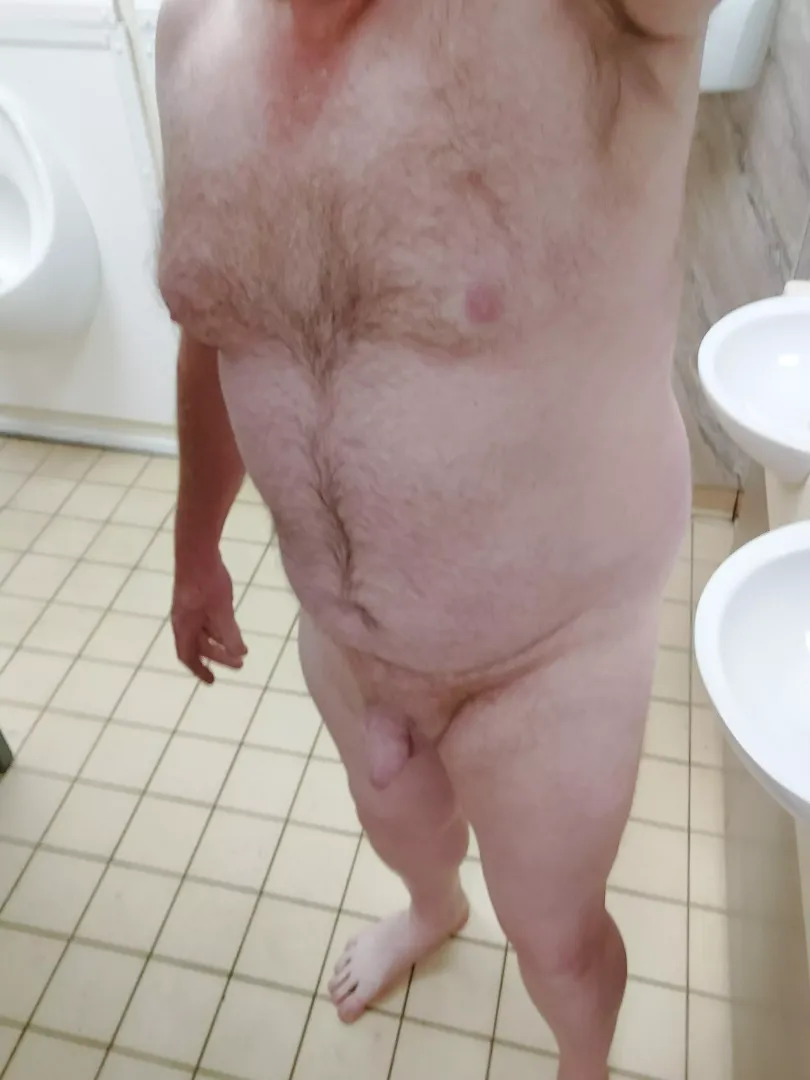 DadBod in public toilet, nearly got caught doing this by DadBod19711