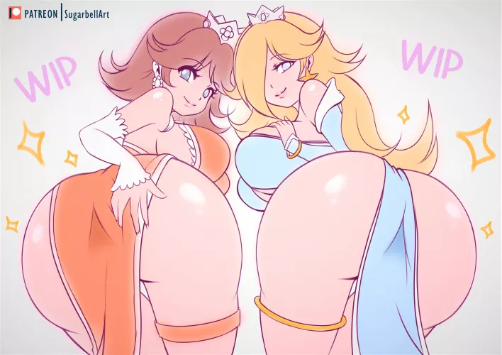 Daisy and Rosalina (sugarbell) [Super Mario Bros] by coldburgers
