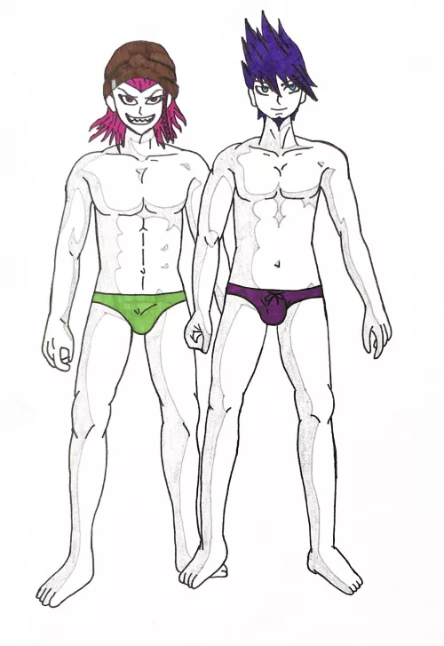 [Danganronpa] Kazuichi and Kaito wearing speedo’s (OC) by Many-Painter2111