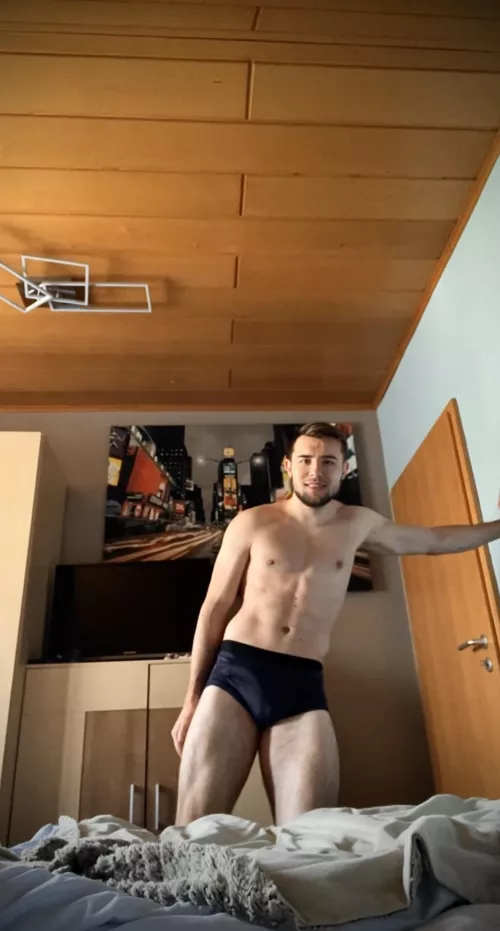 Dark blue boxershorts and me by blondboyjan