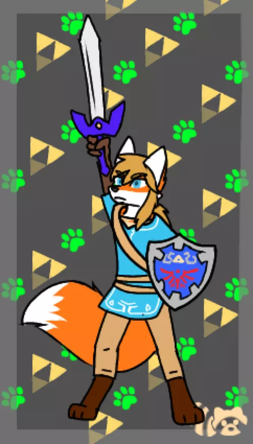 Day 2 of drawing super smash bros roster as furries:link by Goldentrashpanda101