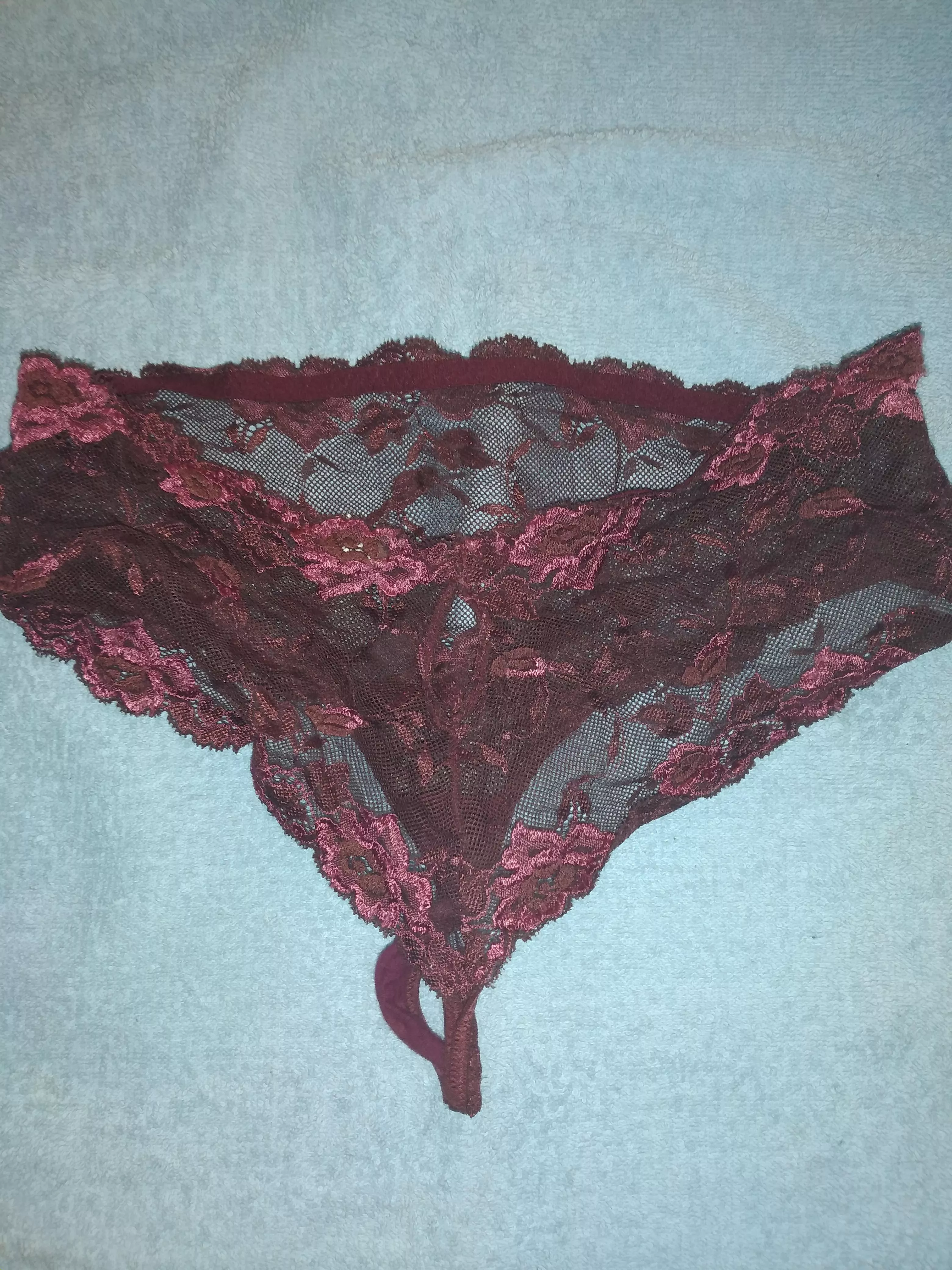 definitely slutty panties with hole in front that I stole from my friends' wife posted by ranyc67