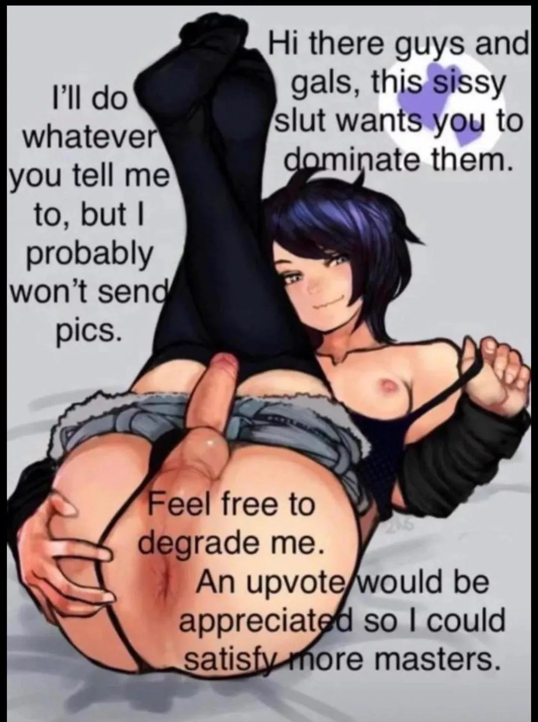 Degrade me in dms, I AM your worthless virgin fuckdoll posted by sissyslut3675