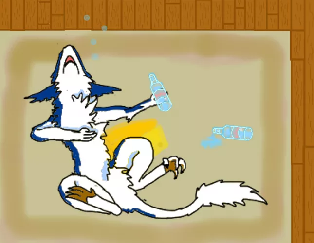 Depressed alcoholic sergal, [art by me] and yes my arts suck by RandomSergal