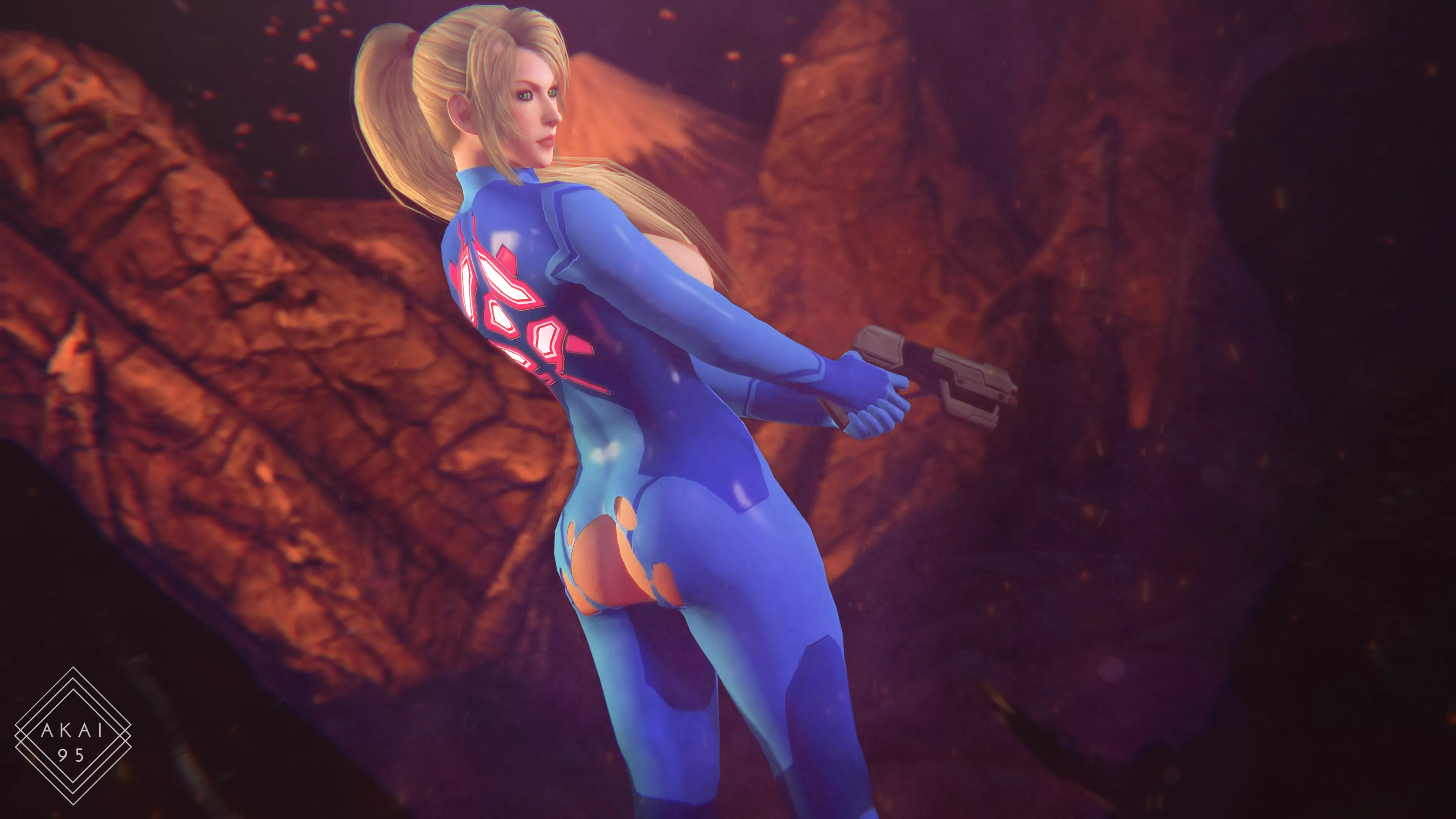 Despite her wardrobe malfunction, Samus is ready to fight - Akai95 posted by EV95_