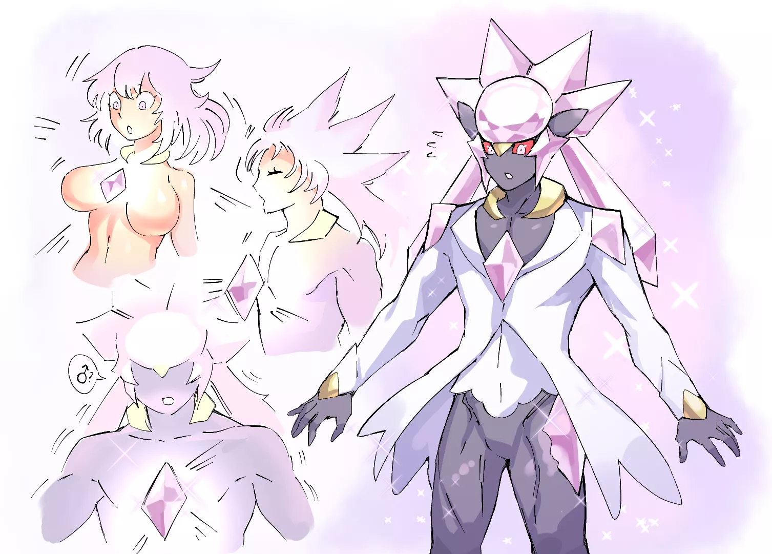 Diancie Transformation (Diancie gijinka TGTF) posted by m0pan