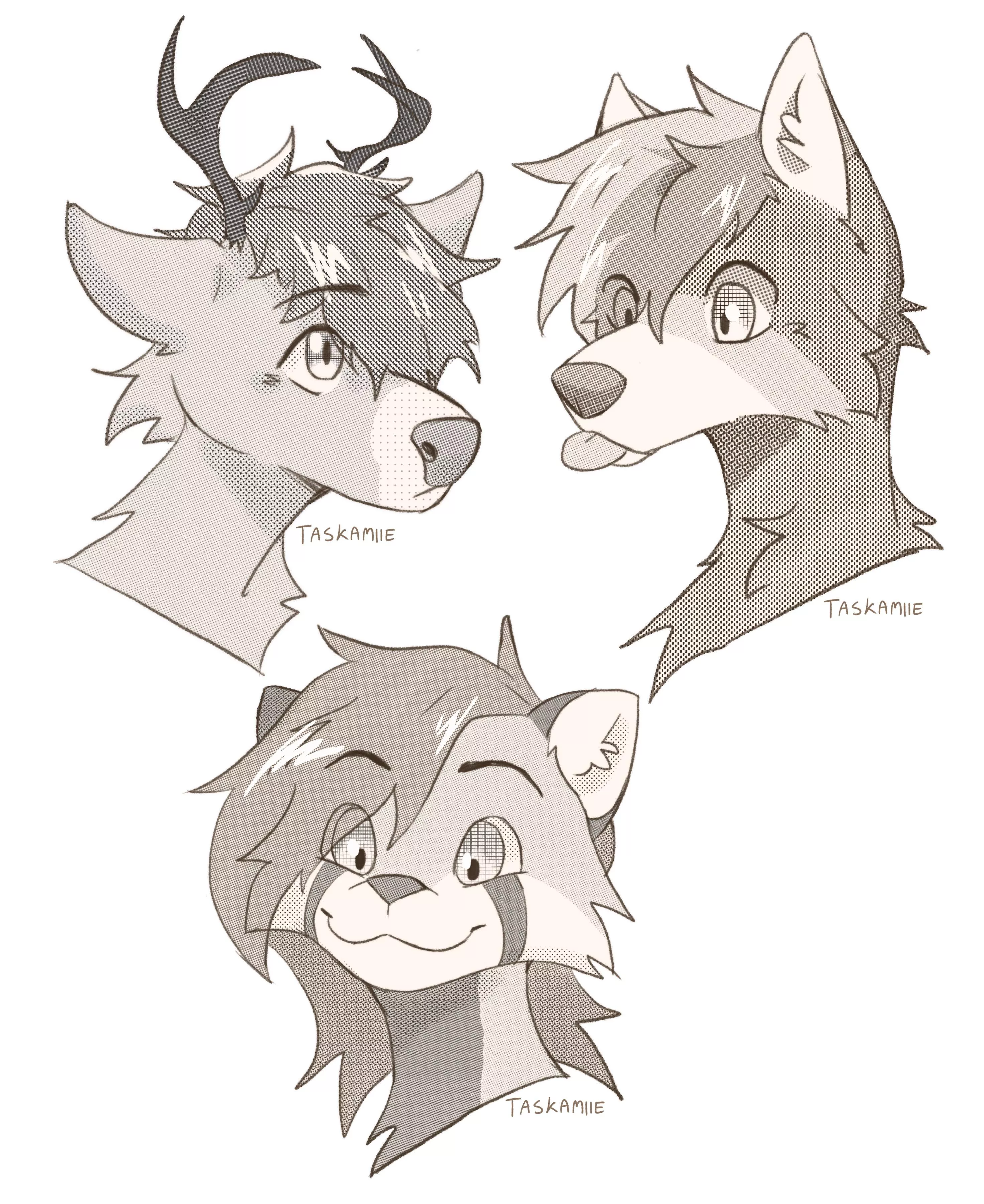 did some experimental halftone sketches for a new commission type ^w^ probably around $25 or $27 if paypal fees screw things over 😵‍💫 posted by taskami