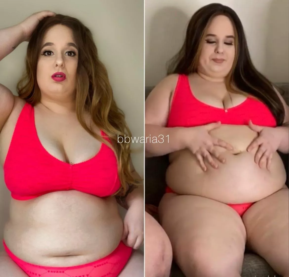 Didn’t think I had gotten so big… same outfit, 6 months apart 😋 posted by bbwaria31