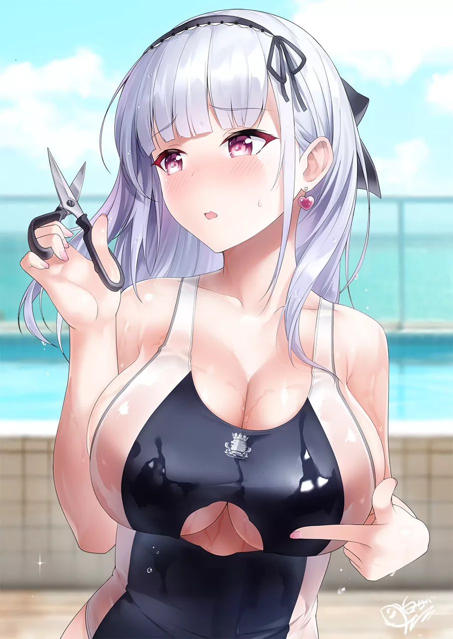 Dido Cut A Hole In Her Swimsuit Ready To Serve ( Shirosaba ) [Azur Lane] posted by sequence_string