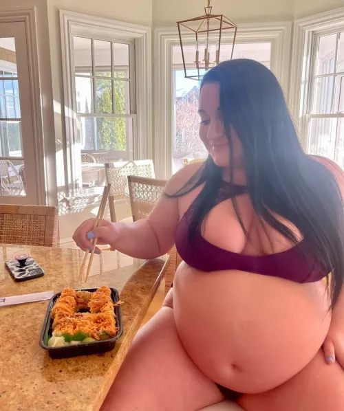 Dinner is served 🍣🍱🖤 by curvagecaseyBBW