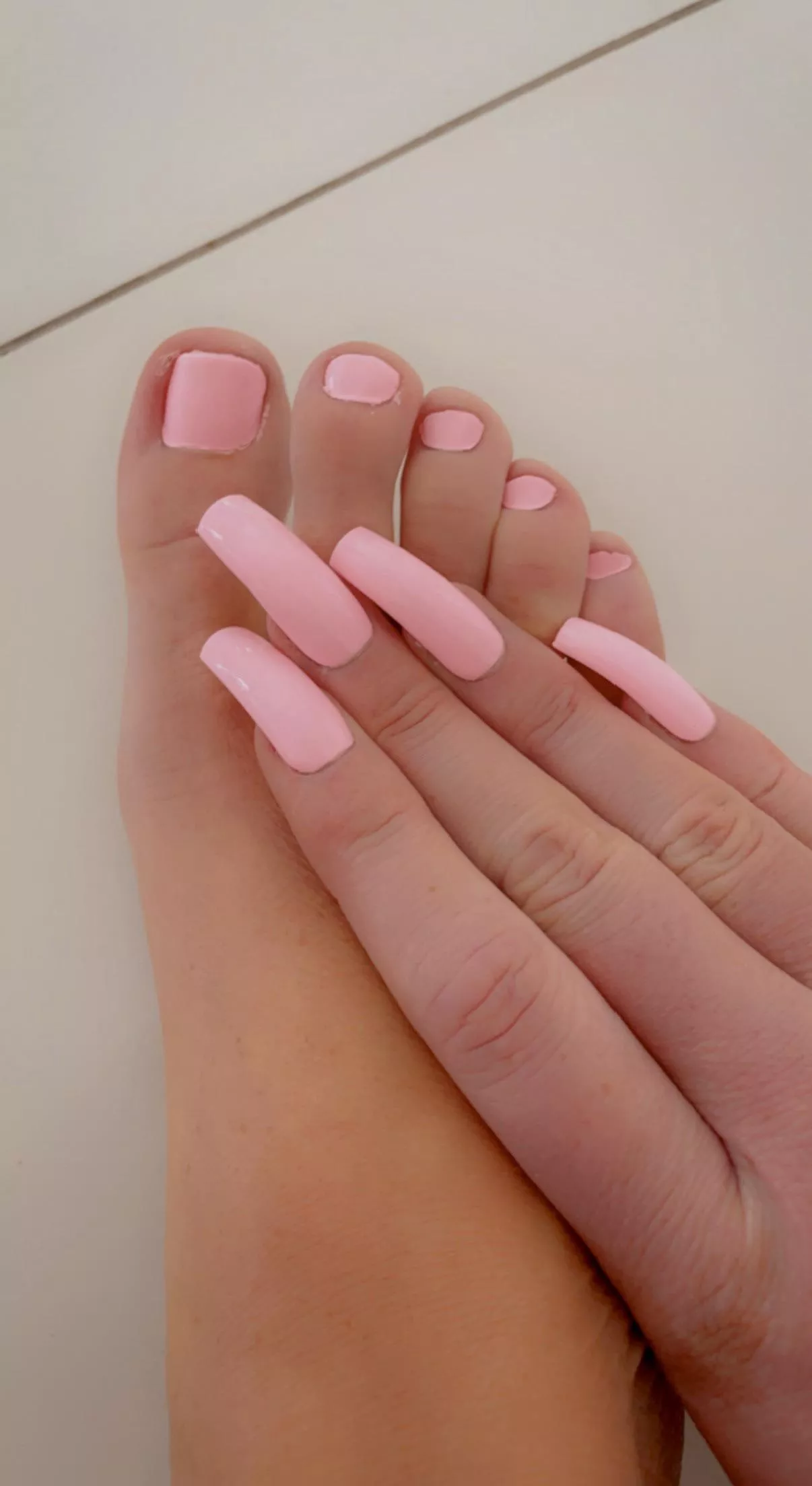 Do my baby pink toes turn you on? posted by missfeetandfingers