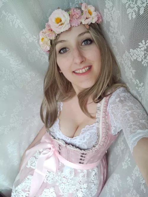 do you like my Pale boobs in a traditional German dress? by Yukeki
