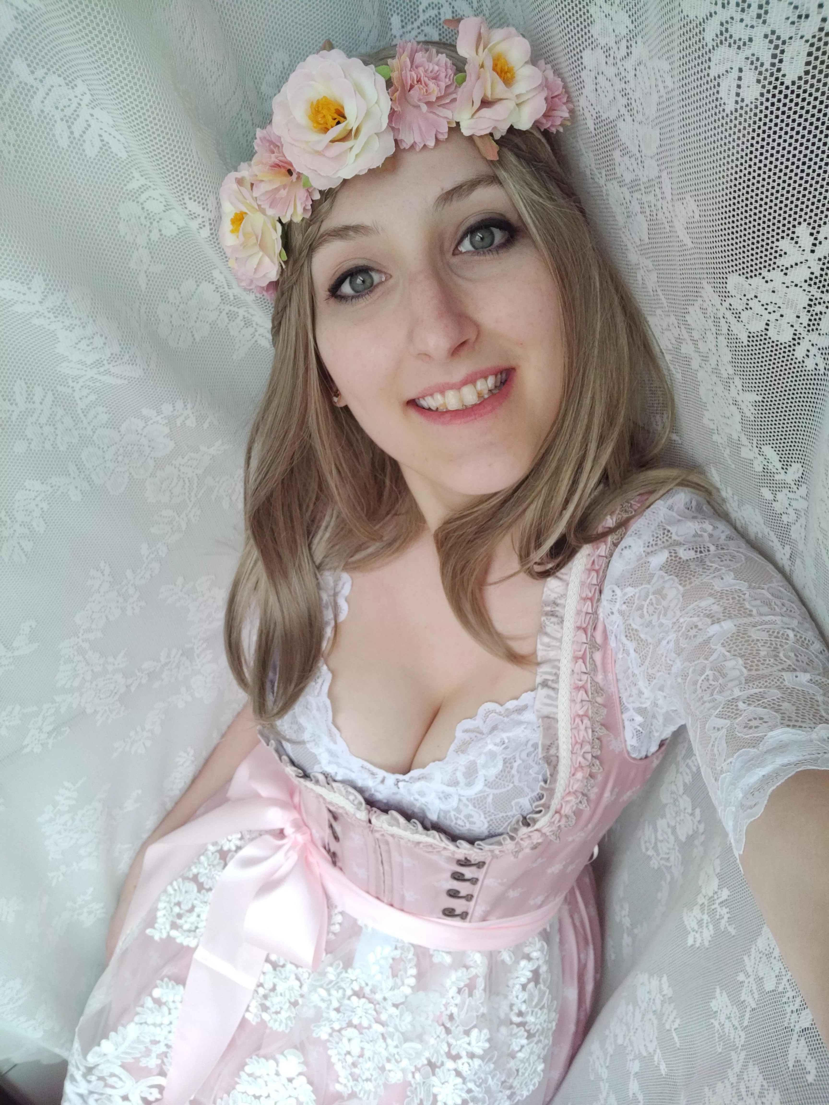 do you like my Pale boobs in a traditional German dress? posted by Yukeki