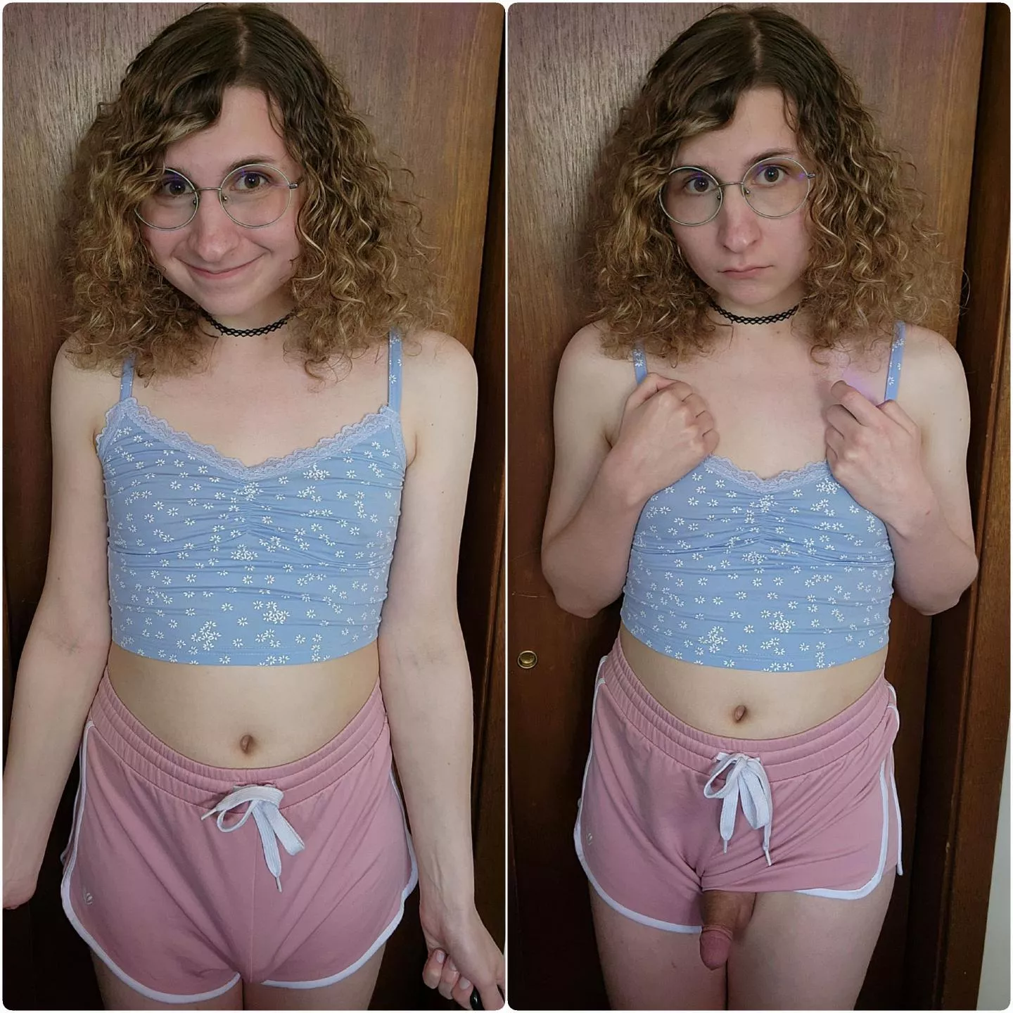 do you prefer your girl with a bugle or her cock hanging out? 😉 posted by nominal-naomi