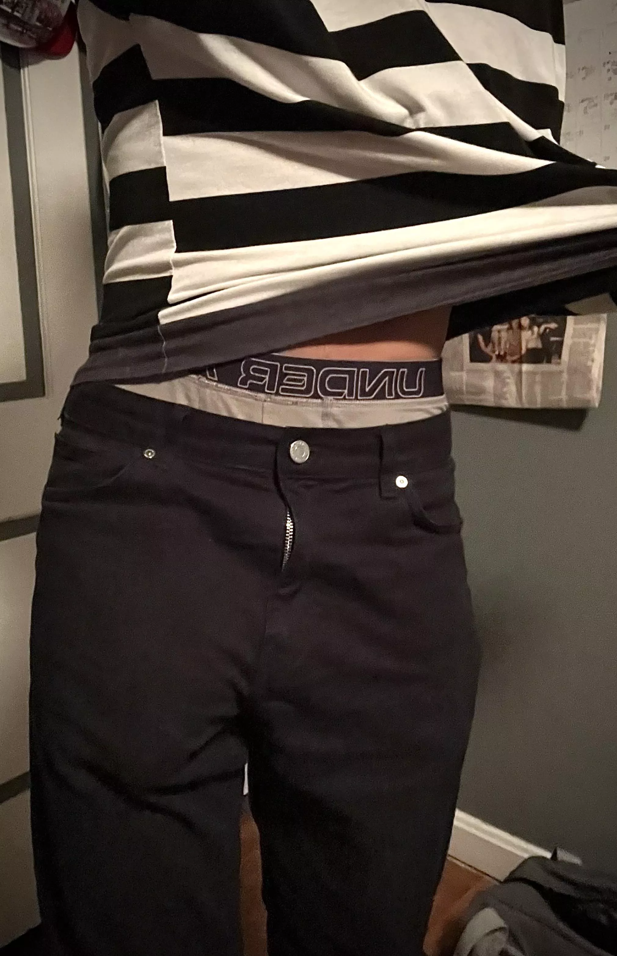 Do you think anyone noticed my huge cock bulge? posted by Hunggothboy