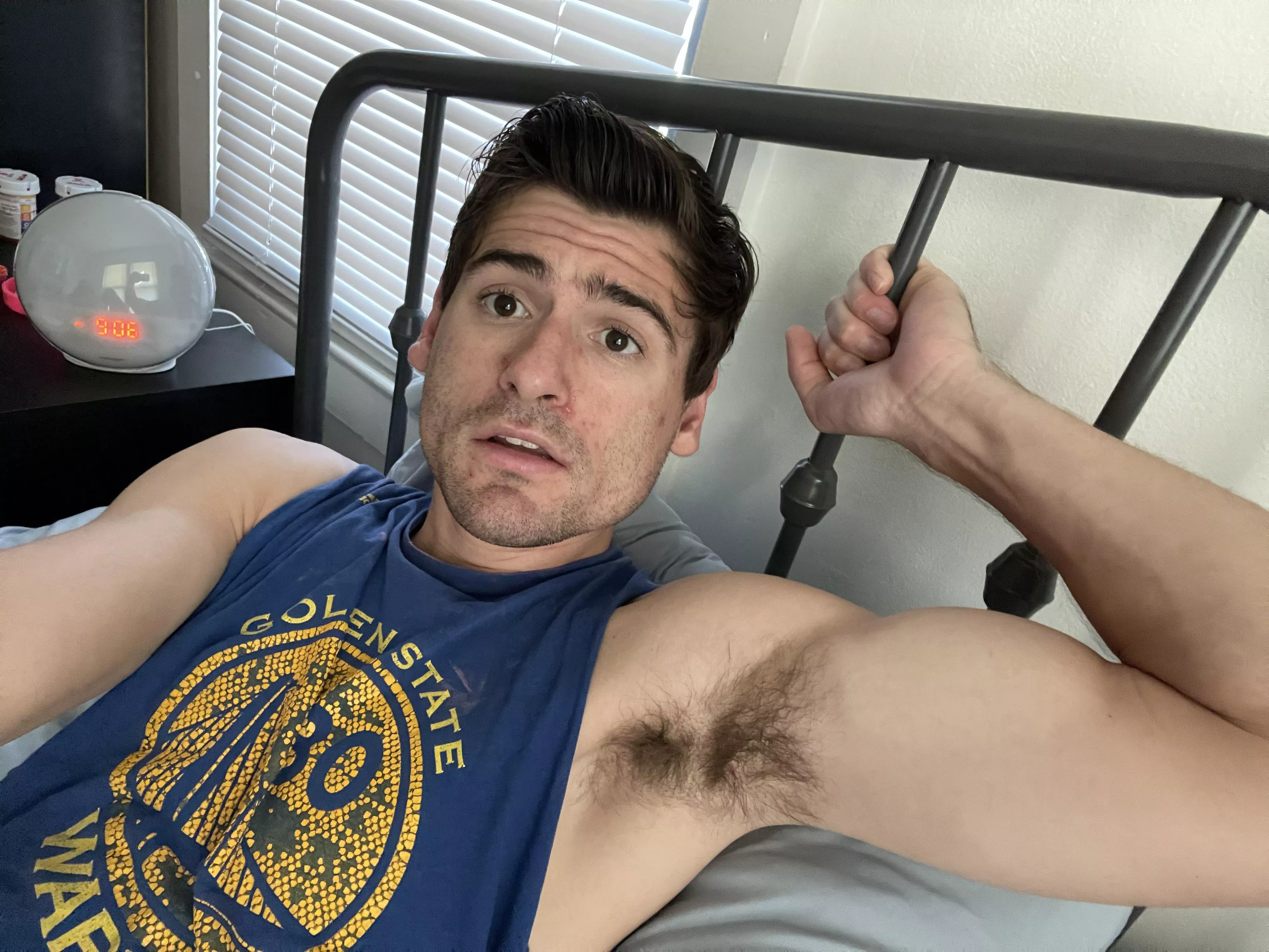 Does he need to be tied to the bed? posted by Eatme735