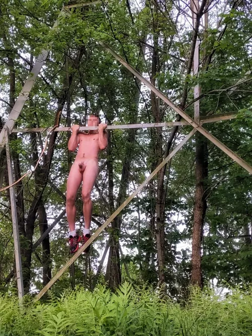 Doing some pull ups after my morning jog by ExploreNaked