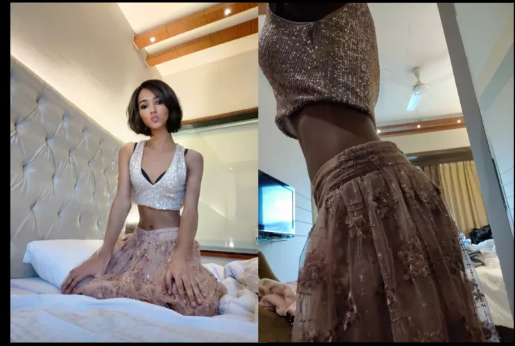 Dolled up in Indian clothes and waiting for you to come spank me 💋💕 by prettyLilBoyToy