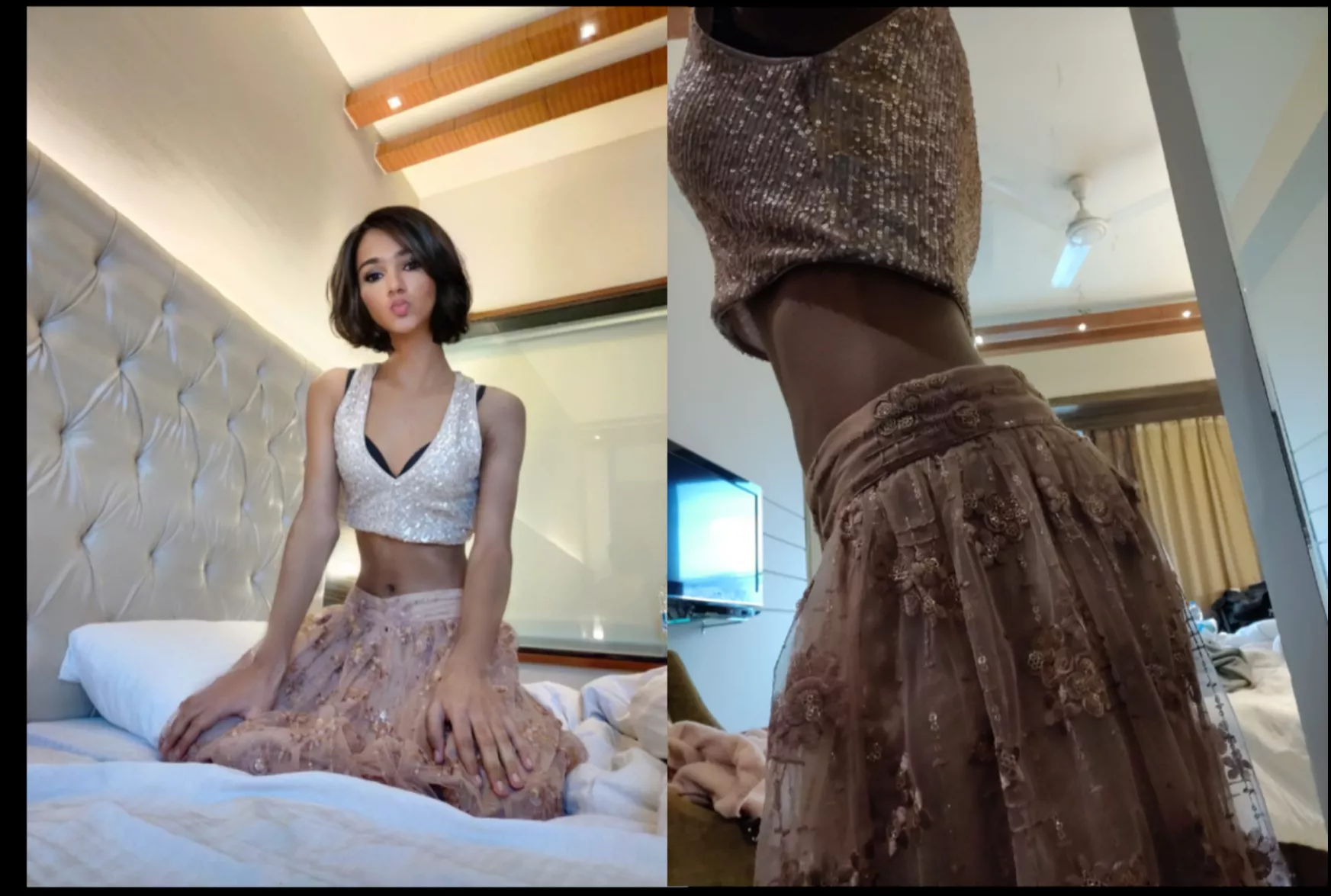 Dolled up in Indian clothes and waiting for you to come spank me 💋💕 posted by prettyLilBoyToy