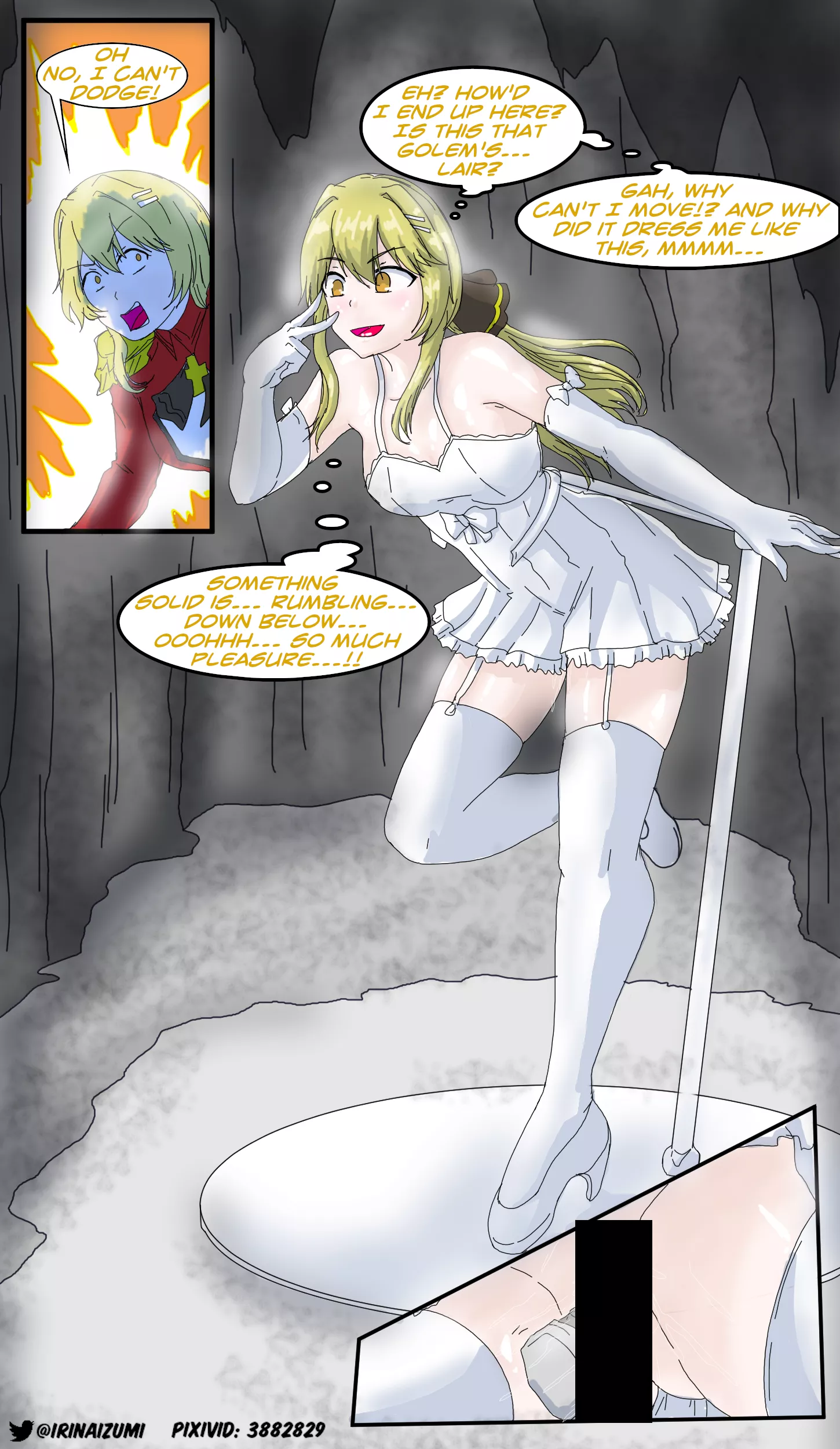 [Doll/figurine TF] Liscia turned into a figurine after being sent to investigate a strange cursed ore and being chased by a golem posted by LoudContract2700