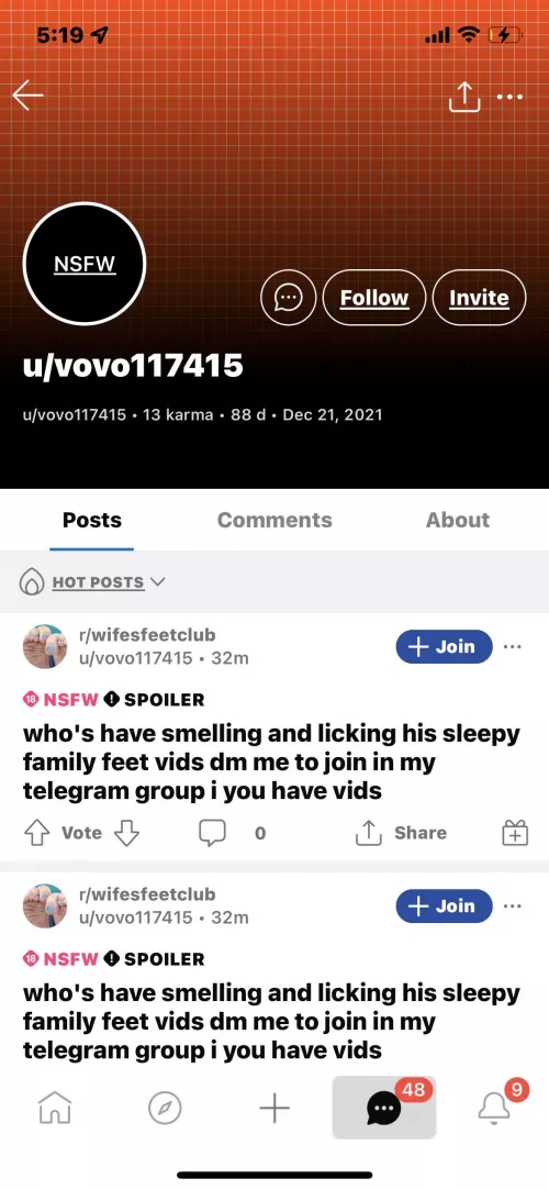 don’t add this guy on telegram don’t talk to him he is a scammer he’ll just take your pics that you have and block u after by ilovefeet562