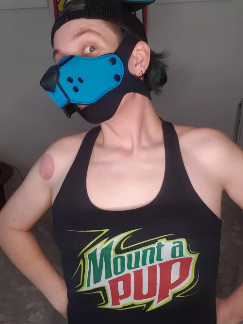 Don't mind me, just being silly in my new shirt. Dog bless redbubble by artist_eros