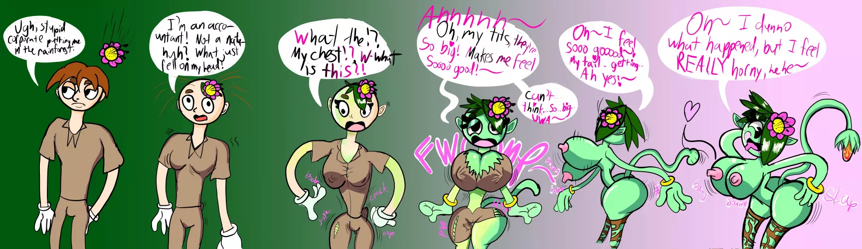 Don’t Touch the Flowers (M human -> F plant lady) by Akii61