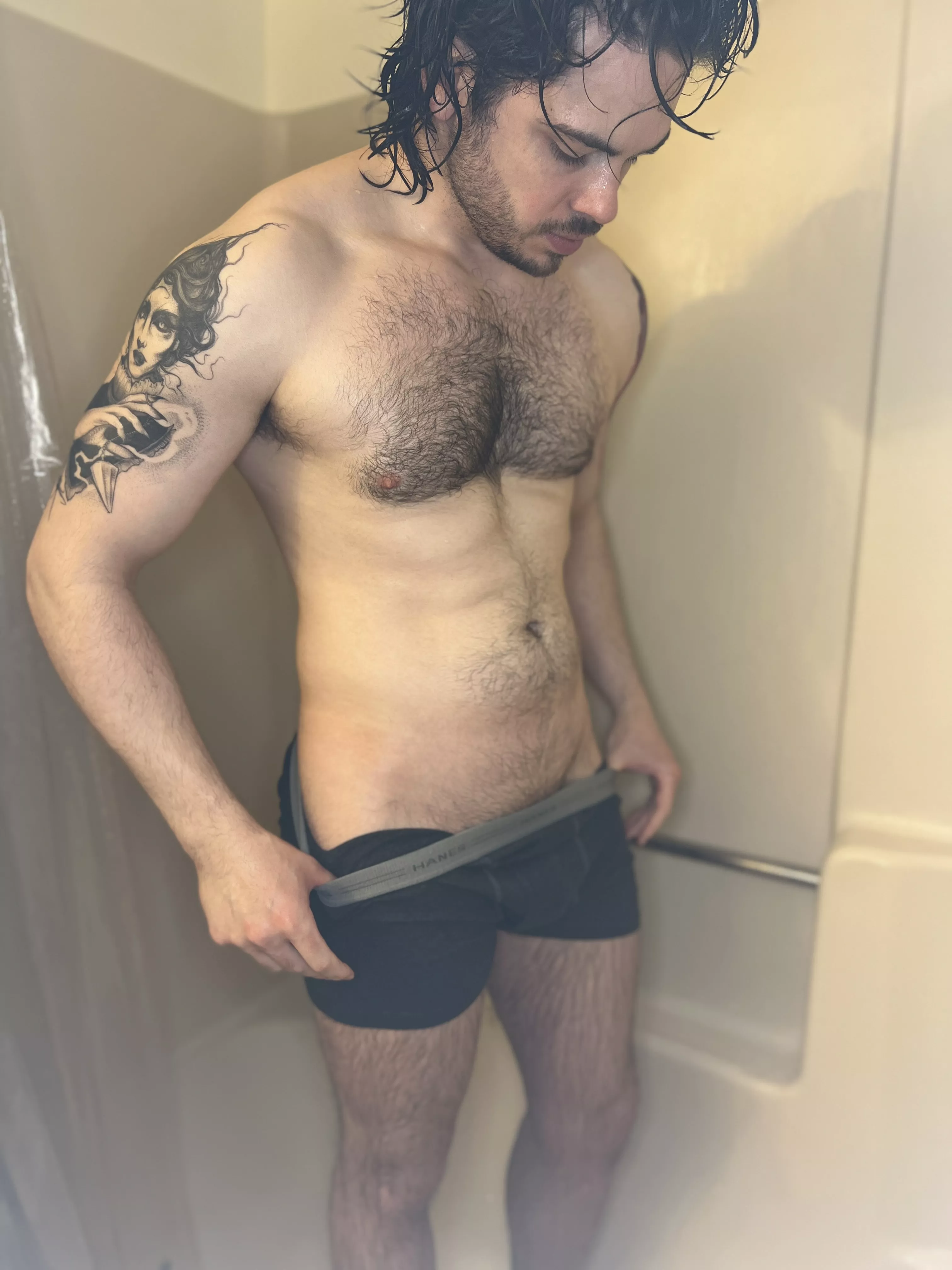 Don't you hate when you forget to take your clothes off for a not-at-all staged shower photo? posted by NeonOccult