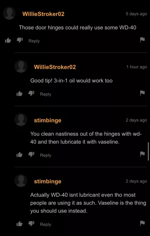 Door hinges bad? Comment section fix! by mirxqle