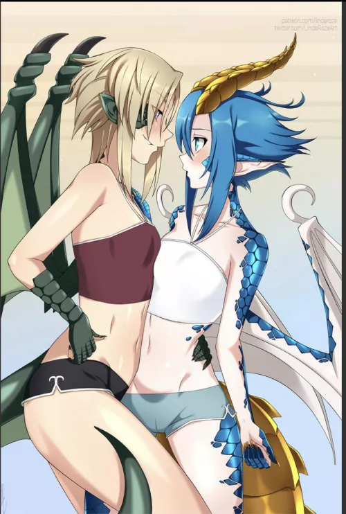 Draco x Skadi by AvidAnimalLover101