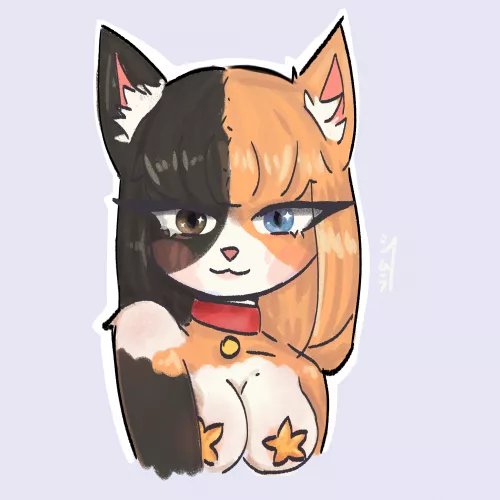 Drawing that I made of my oc, I'm having trouble drawing my fursona 😿 by Sh1mura