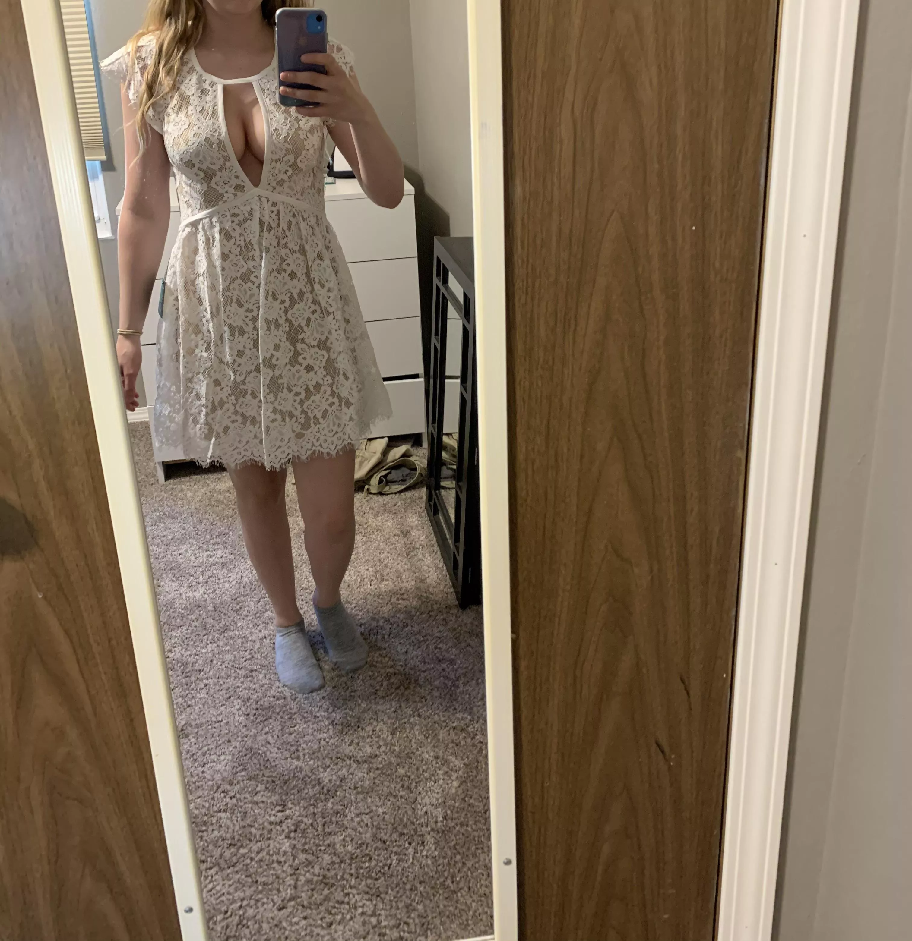 Dress isn’t great, but my chest looks fuego 🙈 IRTR posted by poop_nugget02