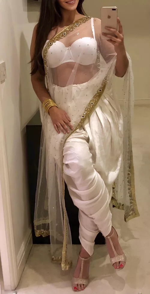 Dressed in all white like an Indian Goddess 🤍 British Punjabi Indian by knightrider69x