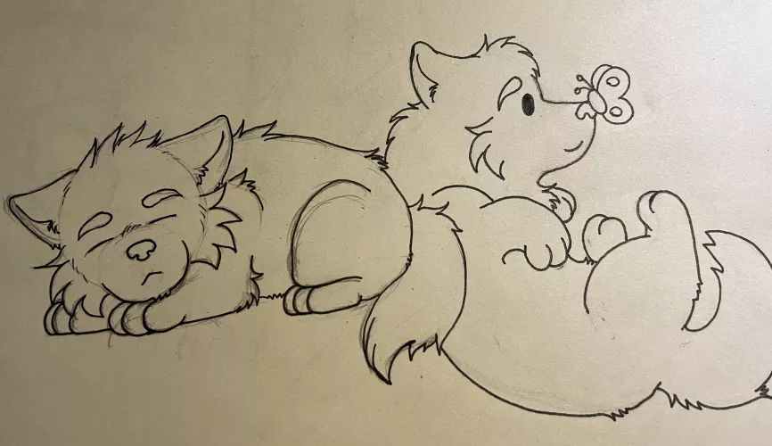 Drew a couple more chibi wolves while I was waiting for my truck to get loaded in Illinois :) enjoy, furs! by Sn0wMutt