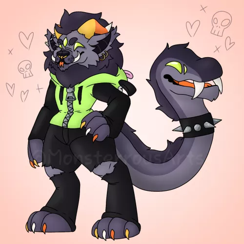 Drew my sona again! this time in an outfit I usually wear irl! by MonsterrousArts