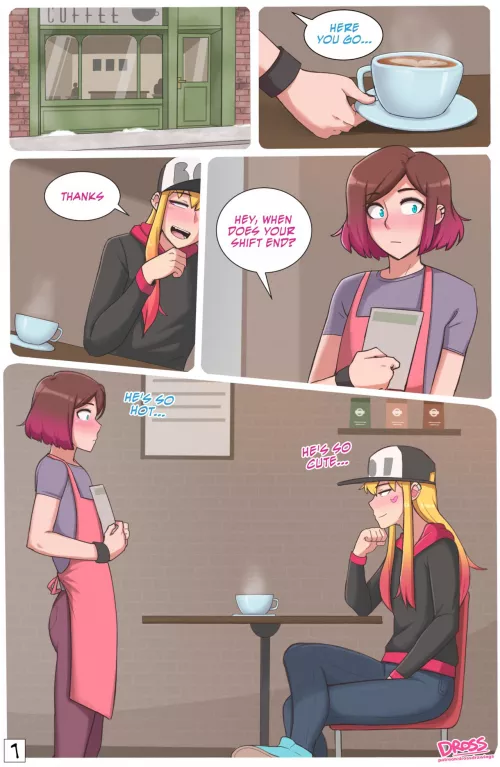 Dross coffee shop meet cute comic by Alzroad
