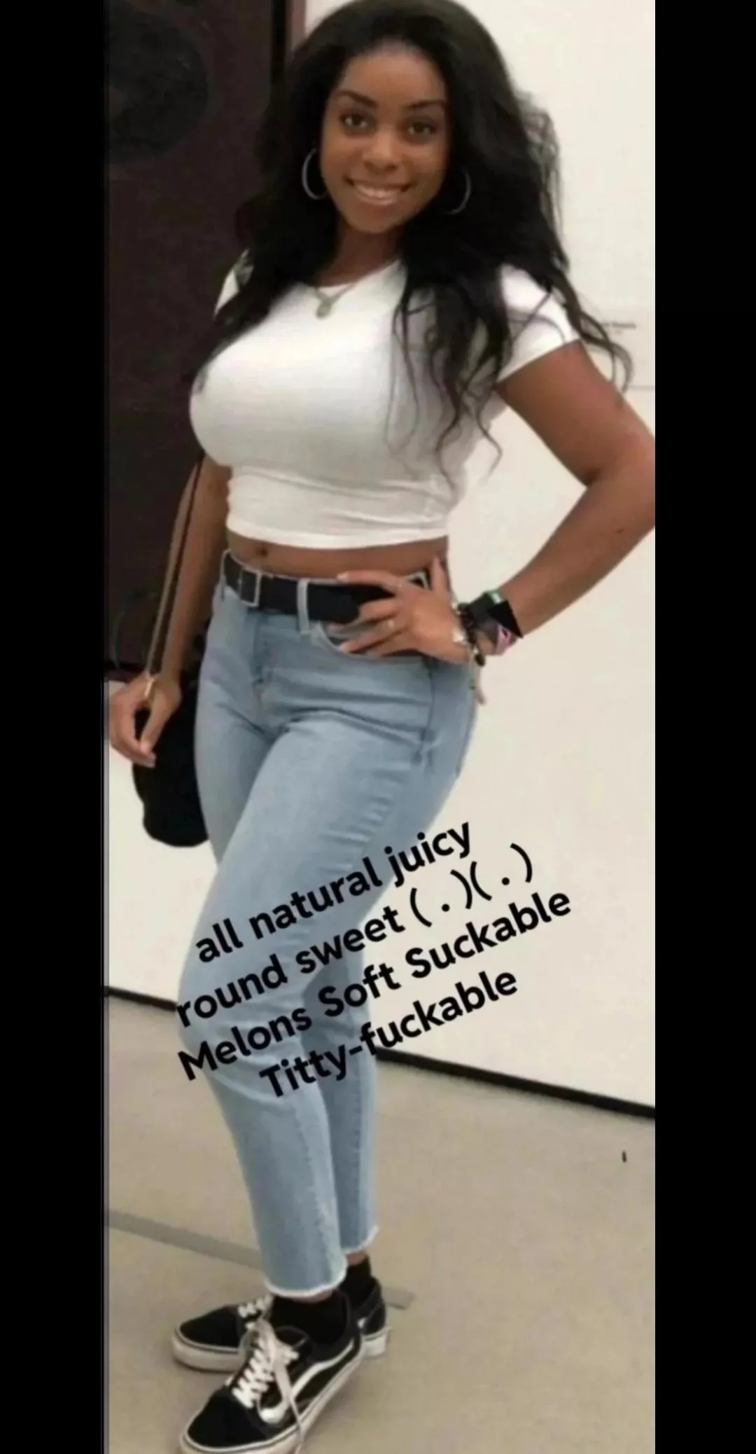 Ebony Sweet Poo Poo with All Natural juicy round Titties( . )( . )Soft Suckable Titty-fuckable posted by No-Dragonfly2171