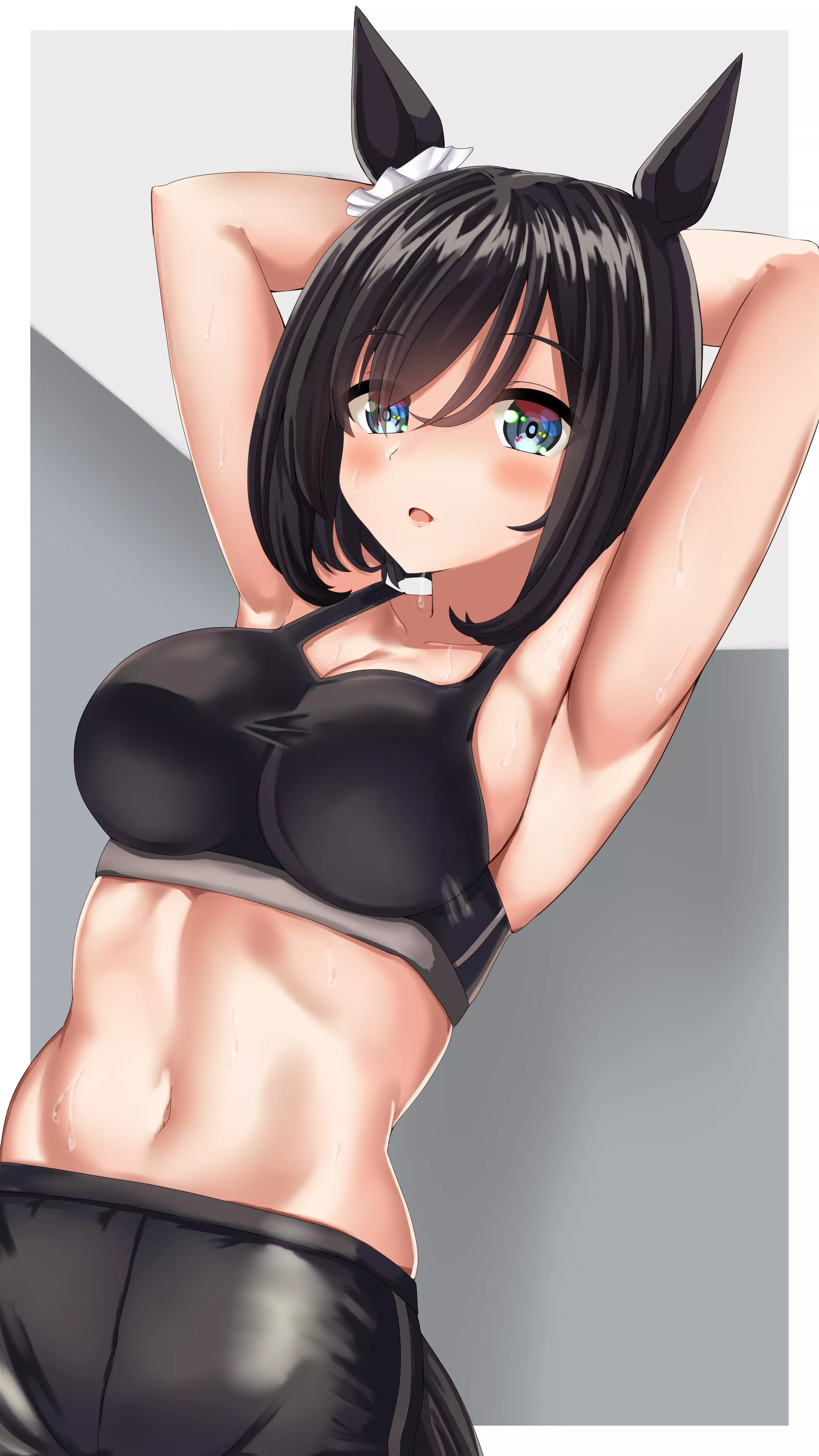Eishin Flash Sportswear Arms Up (Shinonome halltro) [ Umamusume ] posted by sequence_string