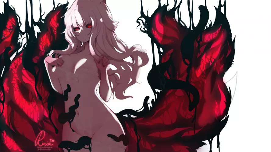 Eldritch Ninetailed Cat Girl, according to the artist [Ririsaurus] by OctopusOnTheMoon