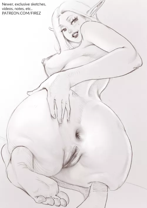 Elf Girl Sketch by me. More in the replies by Firez_hn