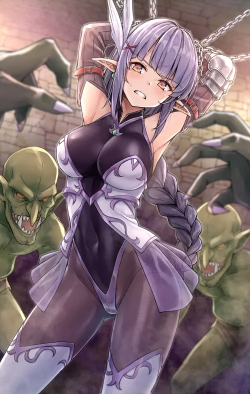 Elf Knight In Chains Caught By Goblins ( Kotatsu) [Original] by sequence_string