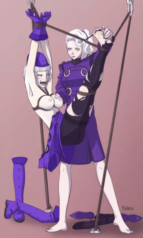Elizabeth strung up by Margaret (kusujinn) [Persona] by VampireQueenDespair