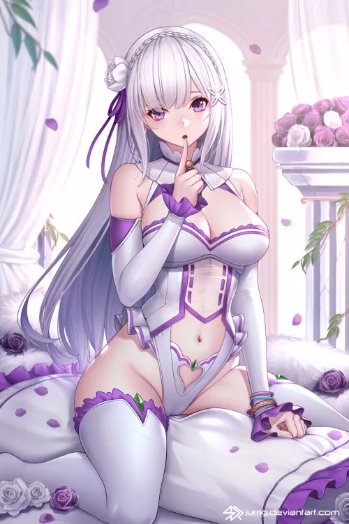 Emilia Cute In A Tight Leotard ( Jurrig ) [RE:Zero] by sequence_string