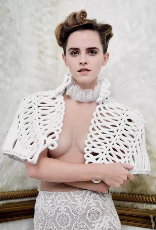 Emma Watson: Coming of age nip slip in Burberry crochet top by GrandNeritum