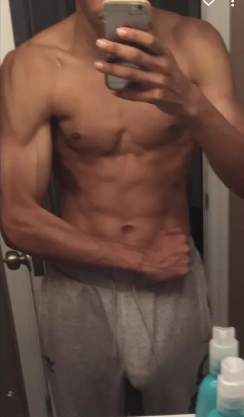 Enjoy my huge bulge in grey sweatpants ;) by Biigdiickriick1