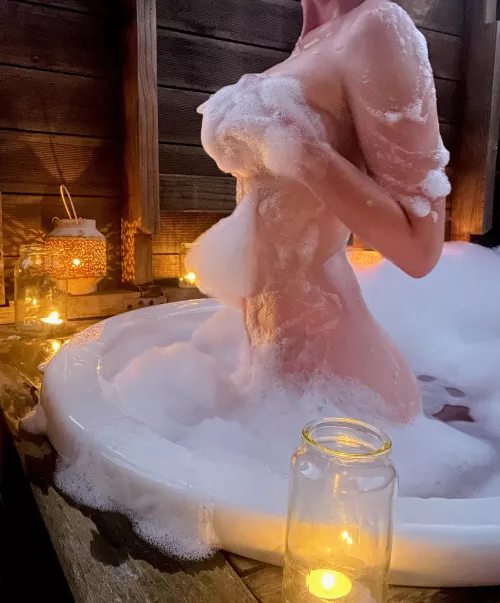 Enjoying a sudsy bath outside 🧼 by Peggi_Franklin