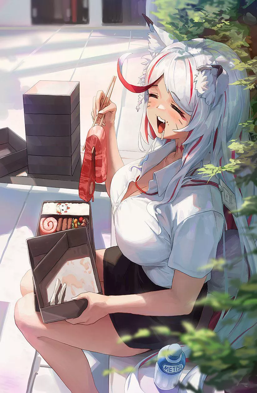 Enjoying her meal posted by HazardouzBird