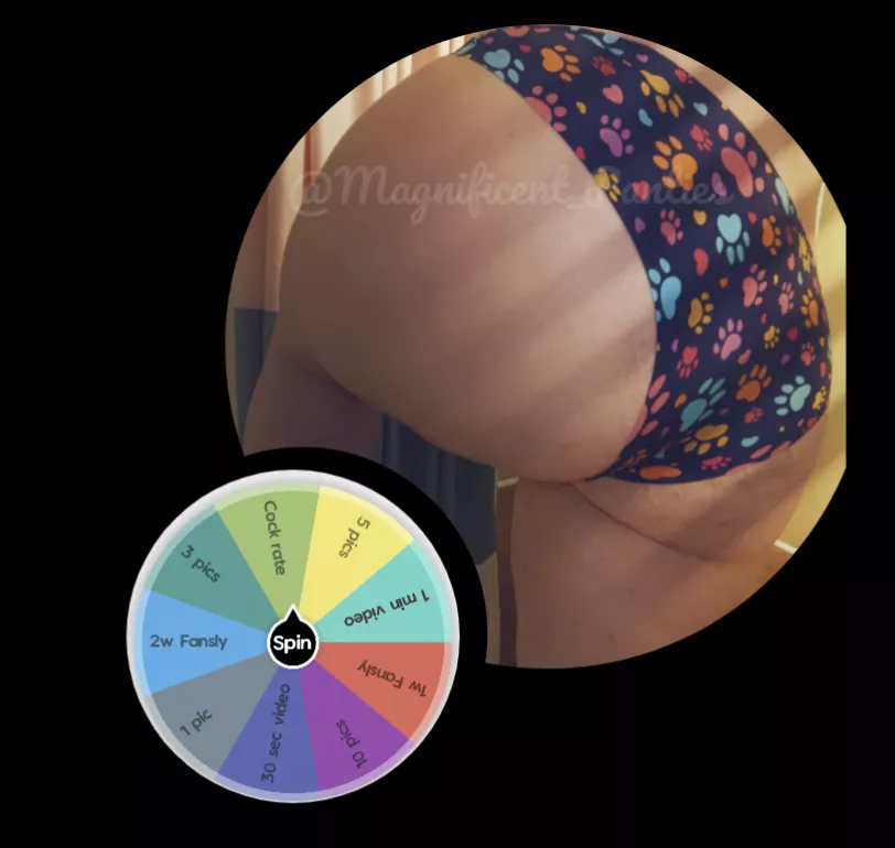 💫EVERY SPIN WINS💫 $5 to play.💕 Worn item orders get a free spin ‼️FETISH FRIENDLY‼️ [Selling] Worn items✨vials✨customs✨GFE✨sexting✨FANSLY✨ Premium Snapchat✨ DM or KIK M3GNIFIC3NT or 👻 Magnificent0505 posted by Magnificent_Panties
