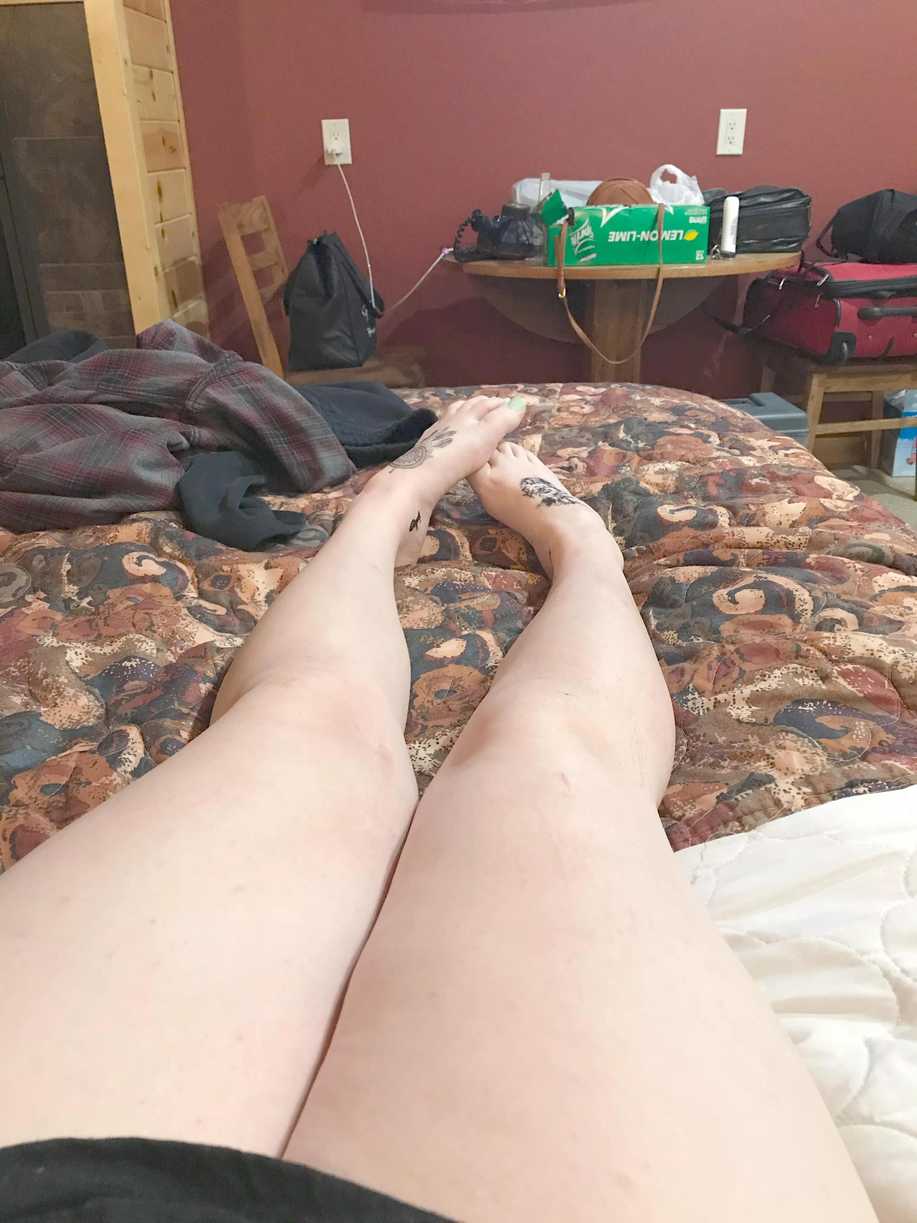 Ex and I were playing with fake tattoos in our hotel room posted by janaesha